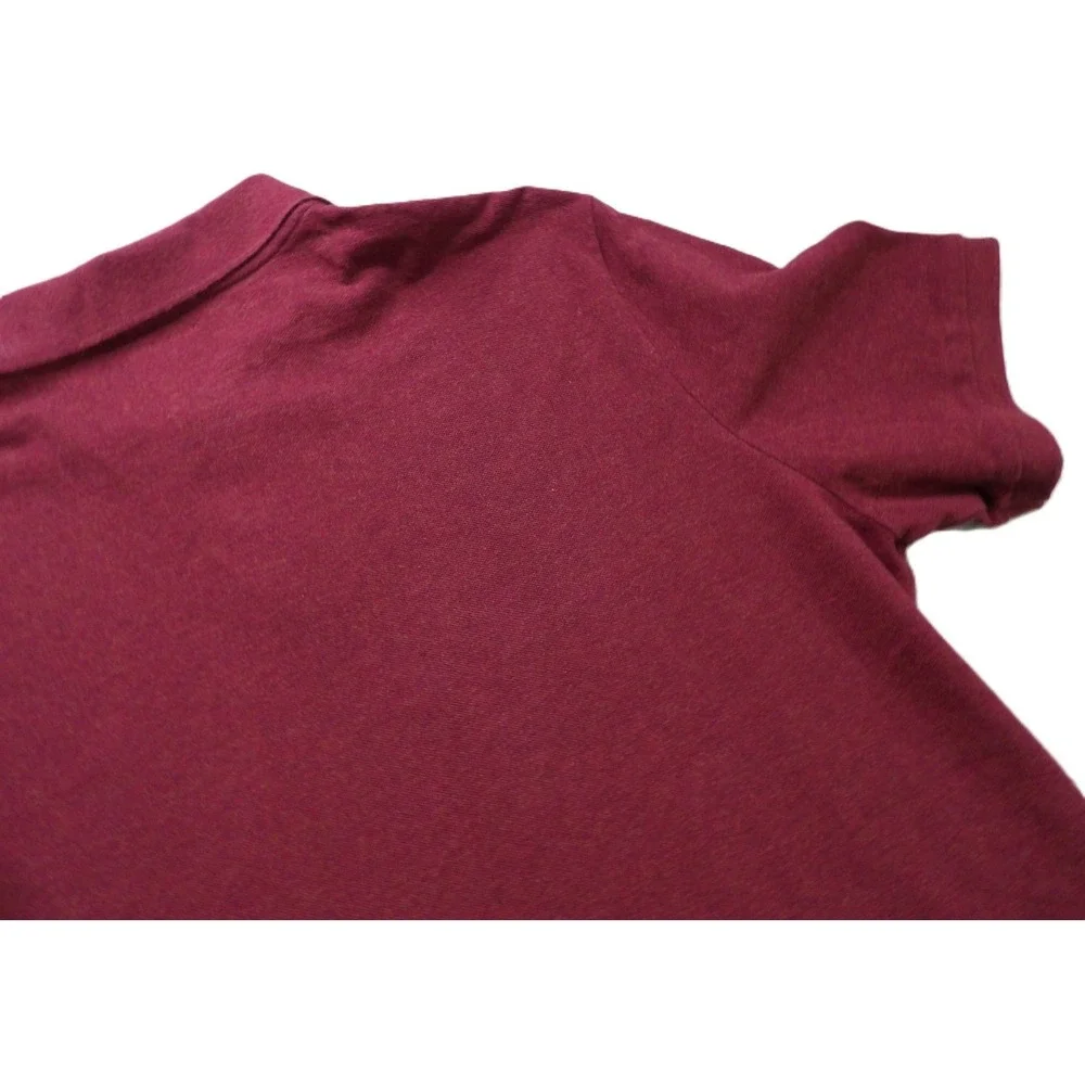 Polo Ralph Lauren Shirt Men XL Classic Fit Solid Cotton Short Sleeve Red Maroon